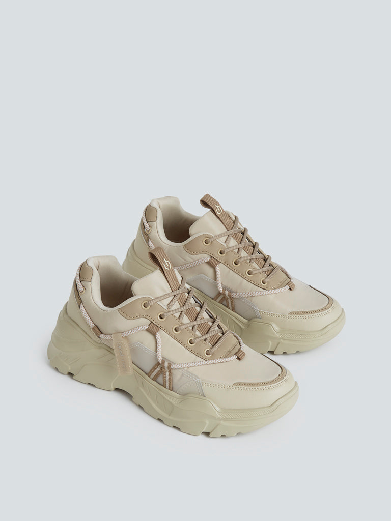 LUNA BLU Light Khaki Chunky Sneakers